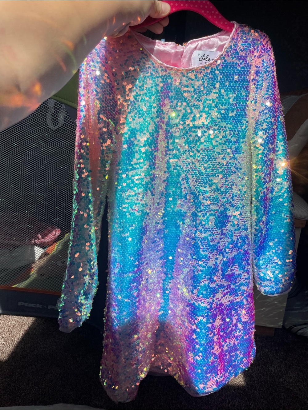 Lola + The Boys Iridescent SEQUIN OMBRE PARTY DRESS size 6